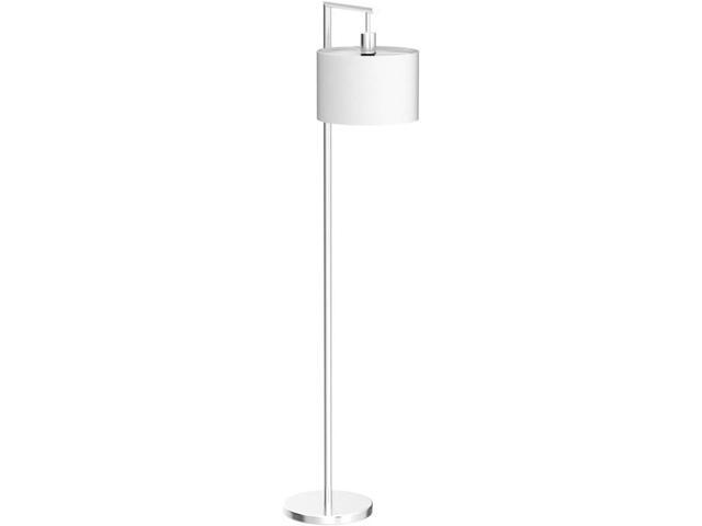 Boncoo Modern Floor Lamp for Bedroom, Dimmable Silver Floor Lamps for Living Room with Adjustable Shade, Tall Standing Lamp Nickel Finish Reading...