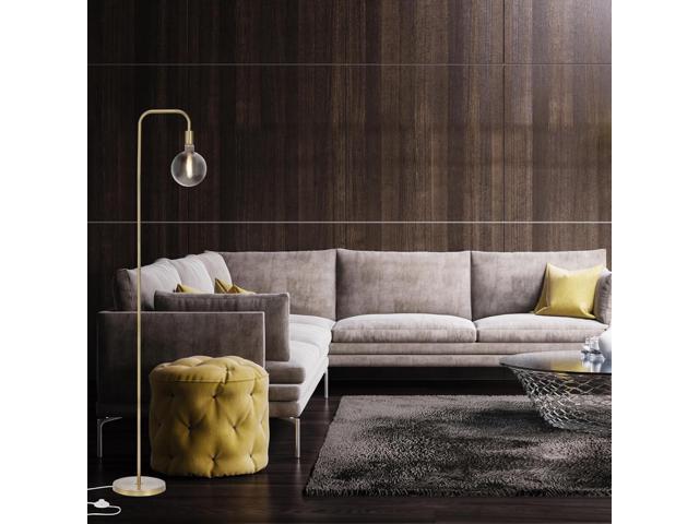 Globe Electric 67068 Holden 70' Floor Lamp, Matte Brass, in-Line On/Off Foot Switch