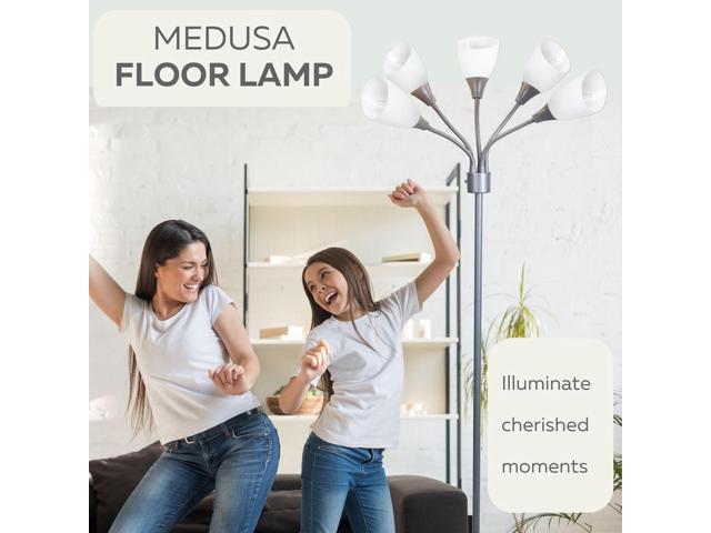Floor Lamp For Bedroom Multi Head 5 Light Bright Floor Lamp - Medusa 5 Light Standing Lamp -floor Lamps For Bedroom Spider Lamp 5 Acrylic White...