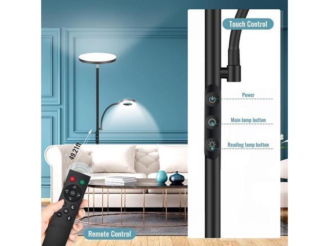 Floor Lamp, Upgraded 42W 4000LM Super Bright LED Floor Lamp for Living Room Bedroom, Dimmable Standing Reading Floor Lamps with Remote & Touch Control