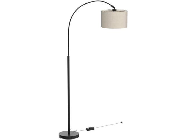 Dimmable Floor Lamp, Arc Floor Lamp with Dimmer, Black Standing Lamp with Adjustable Hanging Shade, Over Couch Tall Reading Light, Modern Pole Lamp...