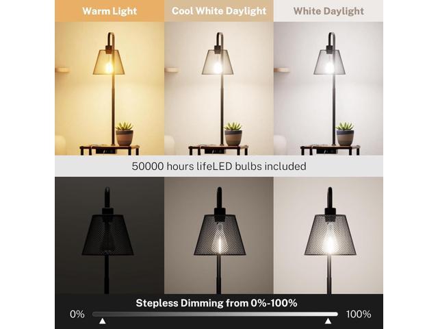 Floor Lamp with Table,Foor Lamp with Shelves,Side Table with USB Charging Port and Outlet,Modern Bedside Nightstand End Table with Lamp for Living...