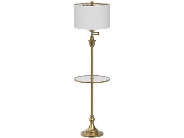 JONATHAN Y JYL3055A Cora 60' Metal/Glass LED Side Table and Floor Lamp Contemporary,Transitional for Bedrooms, Living Room, Office, Reading, Brass