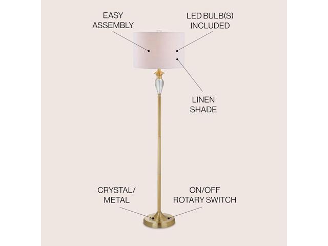 JONATHAN Y JYL2030A Evelyn 60' Crystal/Metal LED Floor Lamp Contemporary,Transitional,Traditional for Bedrooms, Living Room, Office, Reading,...
