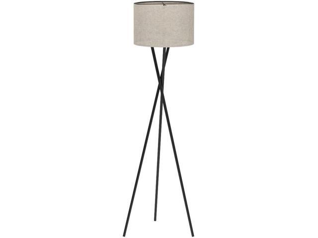 Kira Home Sadie 60' Modern Tripod LED Floor Lamp + 9W Bulb (Energy Efficient/Eco-Friendly), Honey Beige Drum Shade, Oil Rubbed Bronze Finish