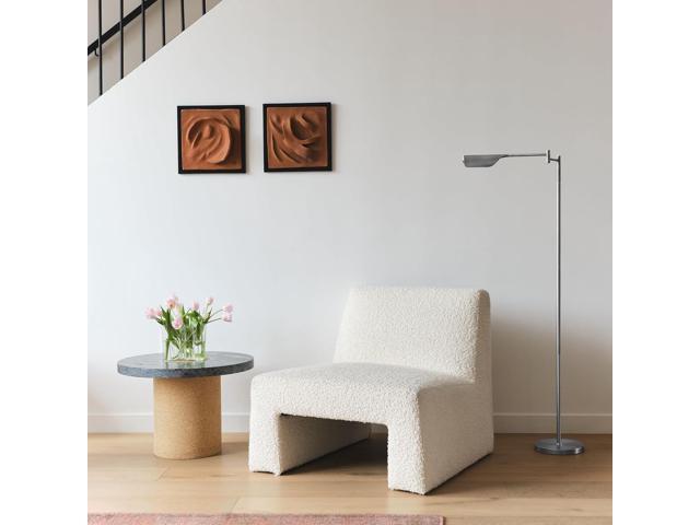 Brightech Leaf Pharmacy LED Reading Lamp, Dimmable Floor Lamp with Easy Rotation over Chair or Desk for Living Rooms & Offices, Adjustable Standing...