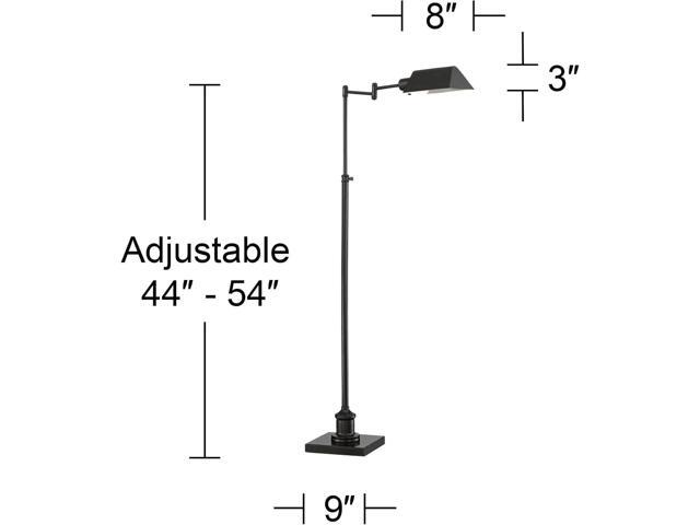 Regency Hill Jenson Traditional Adjustable Pharmacy Floor Lamp Standing Base Swing Arm 54' Tall Dark Bronze Metal Bright Downward Light for Living...