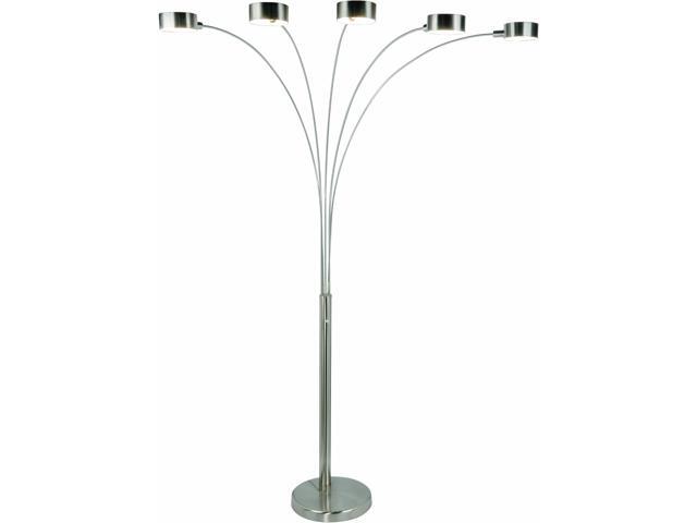Artiva USA Micah - 5 Arc Floor Lamp w/Dimmer Switch, 360 Degree Rotatable Shades - Bright & Attractive, Brushed Steel