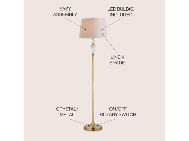 JONATHAN Y JYL2029A Harper 61' Crystal/Metal LED Floor Lamp Contemporary,Transitional,Traditional for Bedrooms, Living Room, Office, Reading,...
