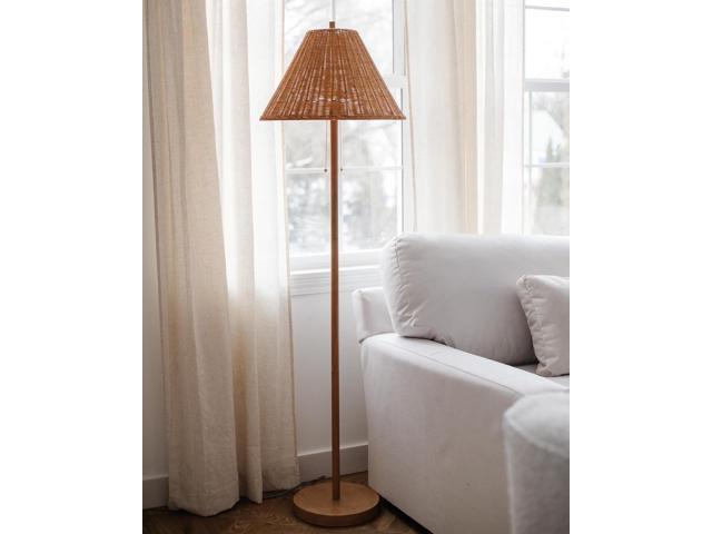 JONATHAN Y JYL3092A Nando 61' 2-Light Coastal Bohemian Iron/Rattan LED Floor Lamp with Pull-Chain Mid-Century, Modern Standing Reading Lamp LED...