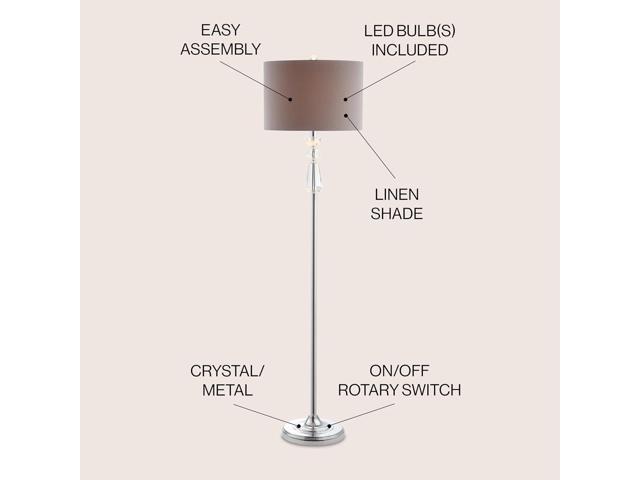 JONATHAN Y JYL2027A Layla 59.5' Crystal/Metal LED Floor Lamp Contemporary,Transitional,Traditional,Classic for Bedrooms, Living Room, Office,...