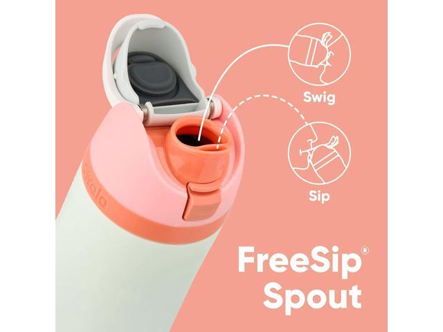 Owala FreeSip Insulated Stainless Steel Water Bottle with Straw, BPA-Free Sports Water Bottle, Great for Travel, 24 Oz, Shy Marshmallow