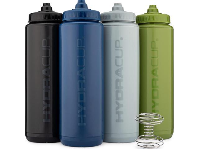 Hydra Cup Sport [4 Pack] 32 oz Squeeze Water Bottles, Fast Flow Sports Water Bottle with Ball Blender Whisk, Bike & Cycling Water Bottle, Travel To.