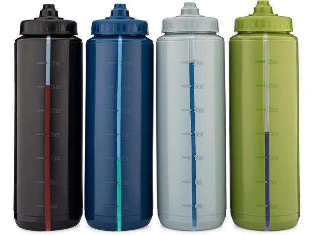 Hydra Cup Sport [4 Pack] 32 oz Squeeze Water Bottles, Fast Flow Sports Water Bottle with Ball Blender Whisk, Bike & Cycling Water Bottle, Travel To...