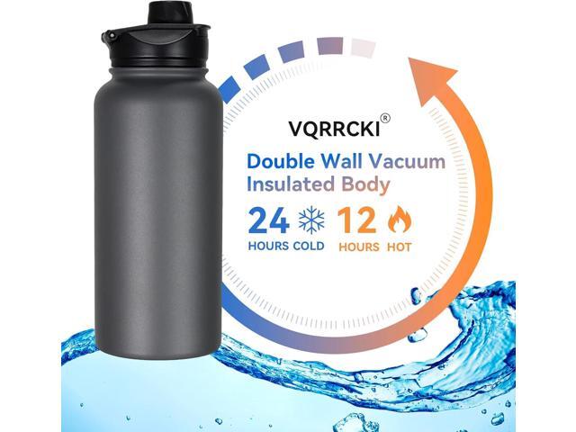 32 oz Insulated Water Bottle Bulk 8 Pack, Stainless Steel Sports Water Bottles with Straw Lid & Wide Mouth Lids, Double Walled Vacuum, Leak Proof,...