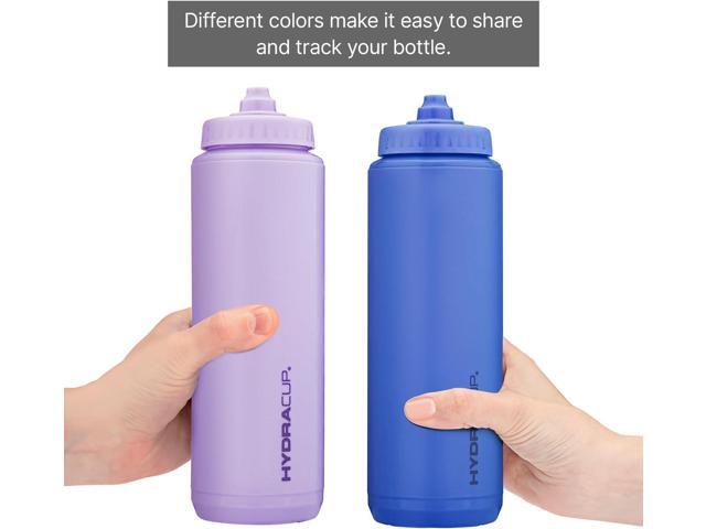 Hydra Cup Sport [4 Pack] 32 oz Squeeze Water Bottles, Fast Flow Sports Water Bottle with Ball Blender Whisk, Bike & Cycling Water Bottle, Travel To...