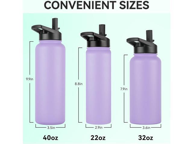 DOMICARE Insulated Water Bottle, 22 oz Vacuum Insulated Stainless Steel Reusable Sports Bottle with Straw Lid & Spout Lid for Travel, Camping,...