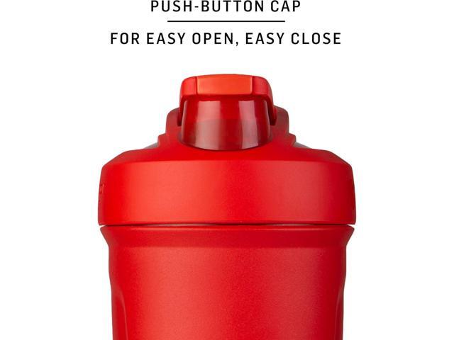 BlenderBottle Strada Shaker Cup Insulated Stainless Steel Water Bottle with Wire Whisk, 24-Ounce, Black