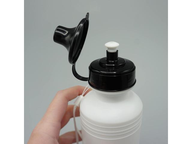 4E's Novelty Sports Water Bottles Bulk (12 Pack) 18 oz Squeeze Reusable Plastic White Water Bottle, BPA Free, School Kids Water Bottles Party Favor...
