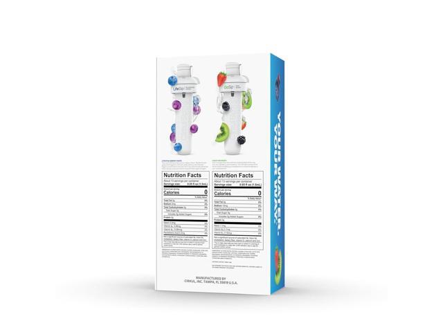 Cirkul 32oz. BPA-Free Plastic Water Bottle Starter Kit with Navy Lid, 2 Flavor Cartridges (1 LifeSip Blueberry Grape, 1 GoSip Kiwi Berry) Zero...