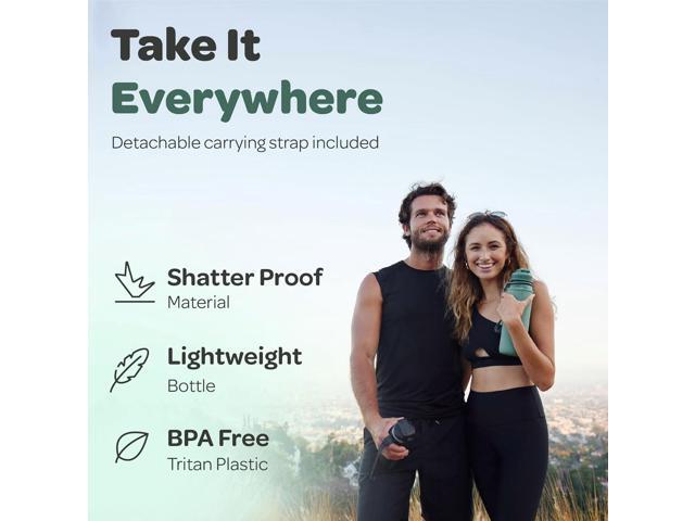 Hydracy Water Bottle with Time Marker -Large BPA Free Water Bottle & No Sweat Sleeve -Leak Proof Gym Bottle with Fruit Infuser Strainer & Times to...