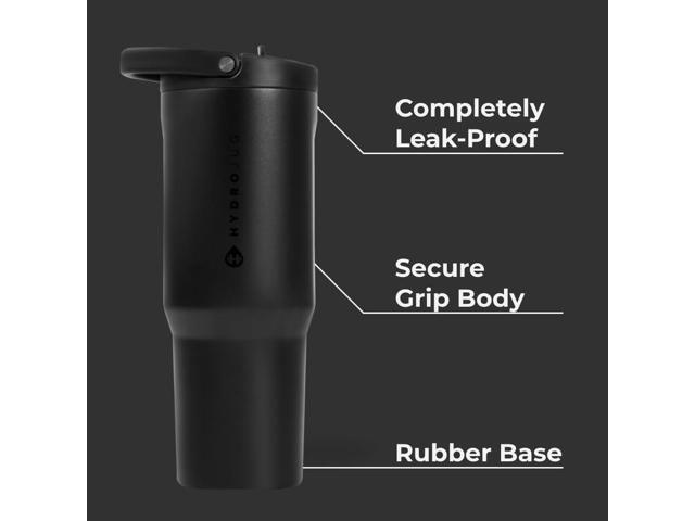 HydroJug Sport - Stainless Steel Tumbler with Straw, Vacuum Insulated, 32oz Leakproof Water Bottle, Ergonomic Design, Reusable, Dishwasher Safe,...
