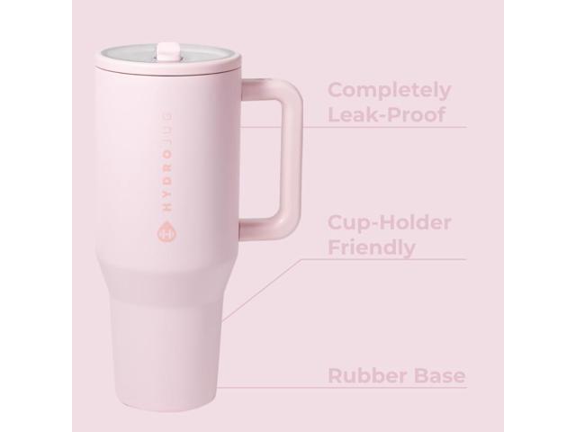 HydroJug Traveler - 40 oz Water Bottle with Handle & Flip Straw - Fits in Cup Holder, Leak Resistant Tumbler-Reusable Insulated Stainless Steel &...