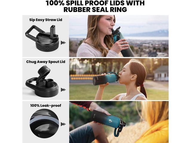 Insulated Water Bottle 40 oz, Triple Wall Vacuum Stainless Steel (Cold for 48 Hrs), Leak Proof & Non-BPA, Modern Water Flask Jug with Paracord...