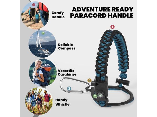 Insulated Water Bottle 40 oz, Triple Wall Vacuum Stainless Steel (Cold for 48 Hrs), Leak Proof & Non-BPA, Modern Water Flask Jug with Paracord...