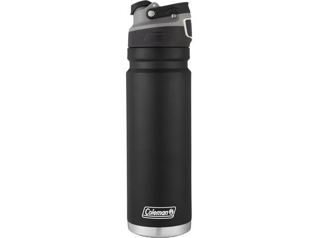 Coleman FreeFlow AutoSeal Stainless Steal Water Bottle, 24oz, Black