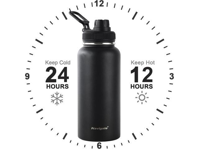 Navigate 32 oz Insulated Stainless Steel Sports Water Bottle with Spout & Handle Lids,Wide Mouth Water Jug with Double Walled Leak Proof Keep Cold...