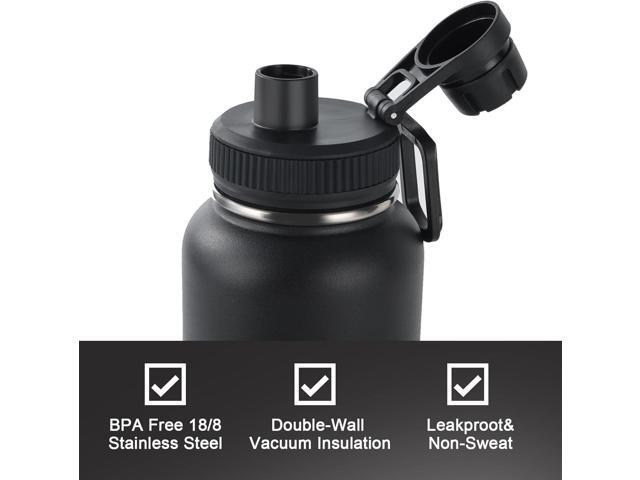 Navigate 32 oz Insulated Stainless Steel Sports Water Bottle with Spout & Handle Lids,Wide Mouth Water Jug with Double Walled Leak Proof Keep Cold...