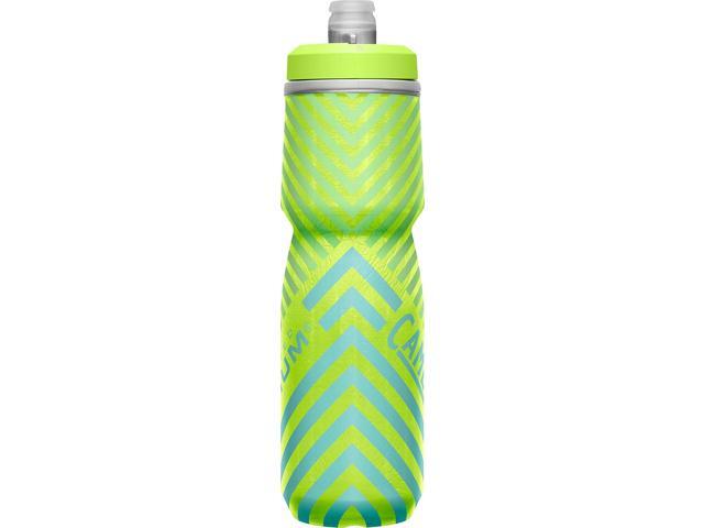 CamelBak Podium Chill Bike Insulated Squeeze Water Bottle Lime/Blue Stripe, 24oz