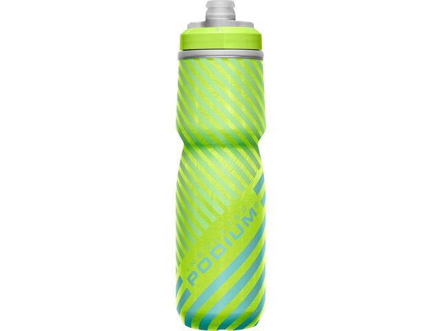 CamelBak Podium Chill Bike Insulated Squeeze Water Bottle Lime/Blue Stripe, 24oz