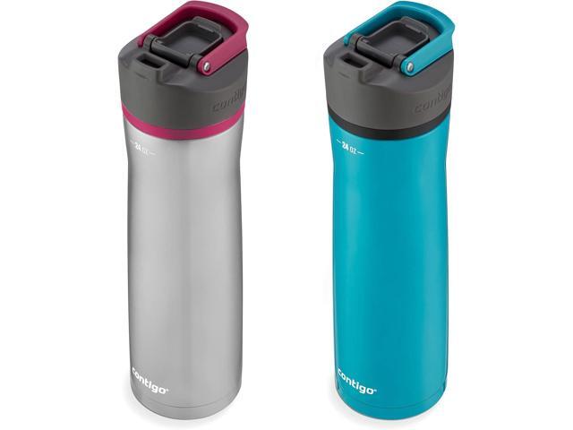 Contigo Cortland Chill 2.0 Vacuum-Insulated Stainless Steel Water Bottle Spill-Proof Lid Preserves Temperature for Hours 24oz 2-Pack Juniper &...