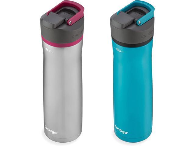 Contigo Cortland Chill 2.0 Vacuum-Insulated Stainless Steel Water Bottle Spill-Proof Lid Preserves Temperature for Hours 24oz 2-Pack Juniper &...