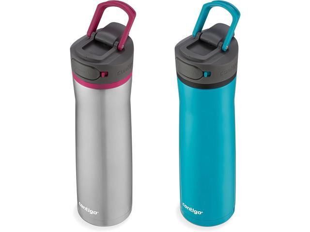 Contigo Cortland Chill 2.0 Vacuum-Insulated Stainless Steel Water Bottle Spill-Proof Lid Preserves Temperature for Hours 24oz 2-Pack Juniper &...