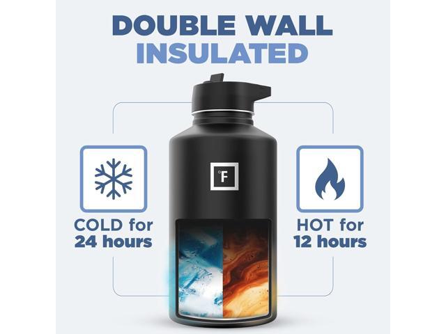 IRON °FLASK Camping & Hiking Hydration Flask with 3 Lids - Stainless Steel, Double Walled & Vacuum Insulated Water Bottle - Leak Proof & BPA Free...