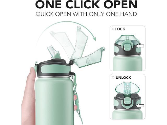 Enerbone 32 oz Insulated Water Bottle, Stainless Steel Bottle with Carrying Strap, Double-Wall Vacuum Insulation Design, Leakproof Sports Bottle...