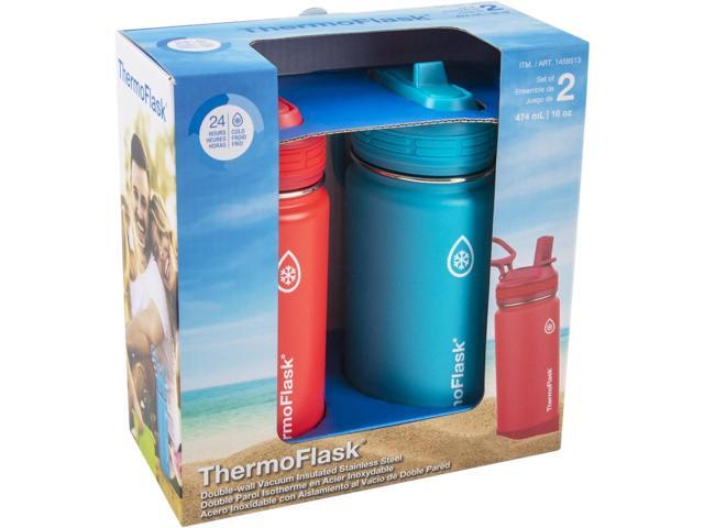 ThermoFlask Kids Bottle with Straw Lid - Durable & Dishwasher-Safe Water Bottles & Lids - Leak-Proof Bottle Lid Design - Reusable Water Bottles for...
