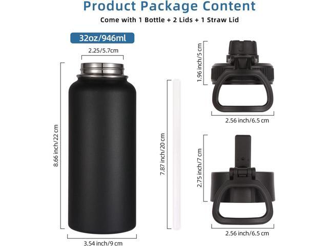 Volhoply 32oz Insulated Water Bottles Bulk 8 Pack with Straw Lid & Spout Lid,Stainless Steel Sports Water Bottle,Double Wall Vacuum Cups,Leakproof...