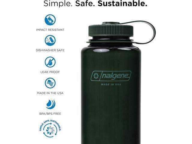 Nalgene Wide Mouth Water Bottle, Spring Green, Tritan Material, Loop Top
