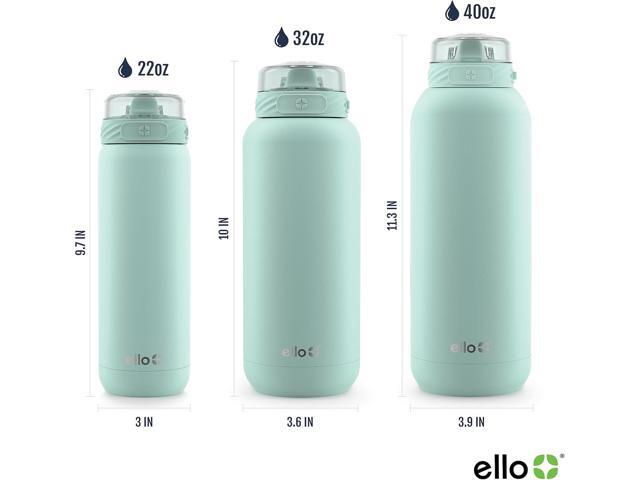 Ello Cooper 32oz Stainless Steel Water Bottle with Straw and Carry Handle, Double Walled and Vacuum Insulated Metal, Leak Proof Locking Lid with...