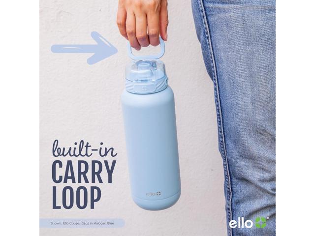Ello Cooper 32oz Stainless Steel Water Bottle with Straw and Carry Handle, Double Walled and Vacuum Insulated Metal, Leak Proof Locking Lid with...