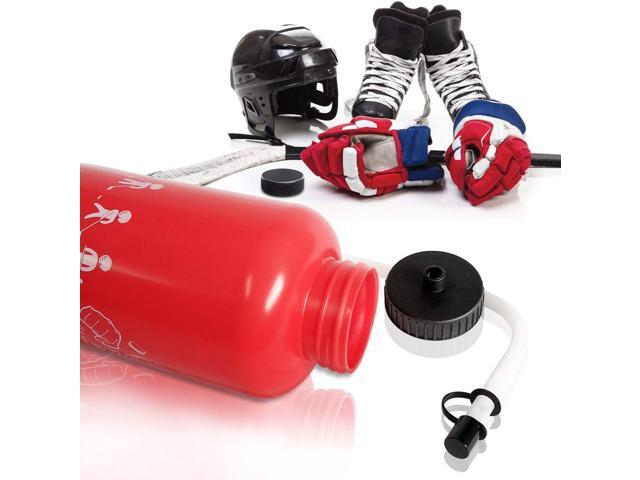 Hockey Water Bottles with Long Straw, Fit for Football Lacrosse Gym Sport, Plastic Squeezable Leakproof BPA Free, No Strange Smell, Easy to Clean,...