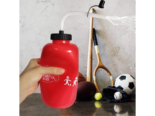 Hockey Water Bottles with Long Straw, Fit for Football Lacrosse Gym Sport, Plastic Squeezable Leakproof BPA Free, No Strange Smell, Easy to Clean,...