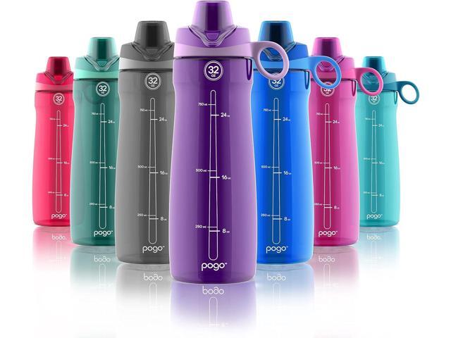 Pogo Plastic Water Bottle with Chug Lid and Carry Handle, Reusable, BPA Free, Dishwasher Safe, Perfect for Travel, School, Outdoors, and Gym ...