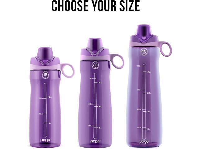 Pogo Plastic Water Bottle with Chug Lid and Carry Handle, Reusable, BPA Free, Dishwasher Safe, Perfect for Travel, School, Outdoors, and Gym ...