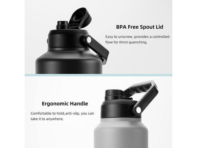 BJPKPK 64 oz Insulated Water Bottle, Dishwasher Safe Half Gallon Water Bottle with Ergonomic Handle, BPA Free Leak Proof Water Jug for Sports,...