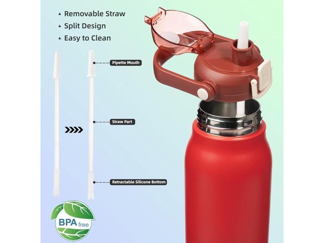 BJPKPK Insulated Water Bottles with Straw, 57 oz Sports Water Bottle with One-handed Opening Lid, BPA Free Leakproof Easy Carry Thermos, Jugs,...